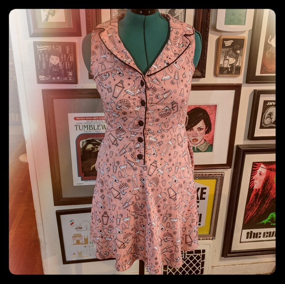 Voodoo Vixen Hopes & Cheers Button Front Dress